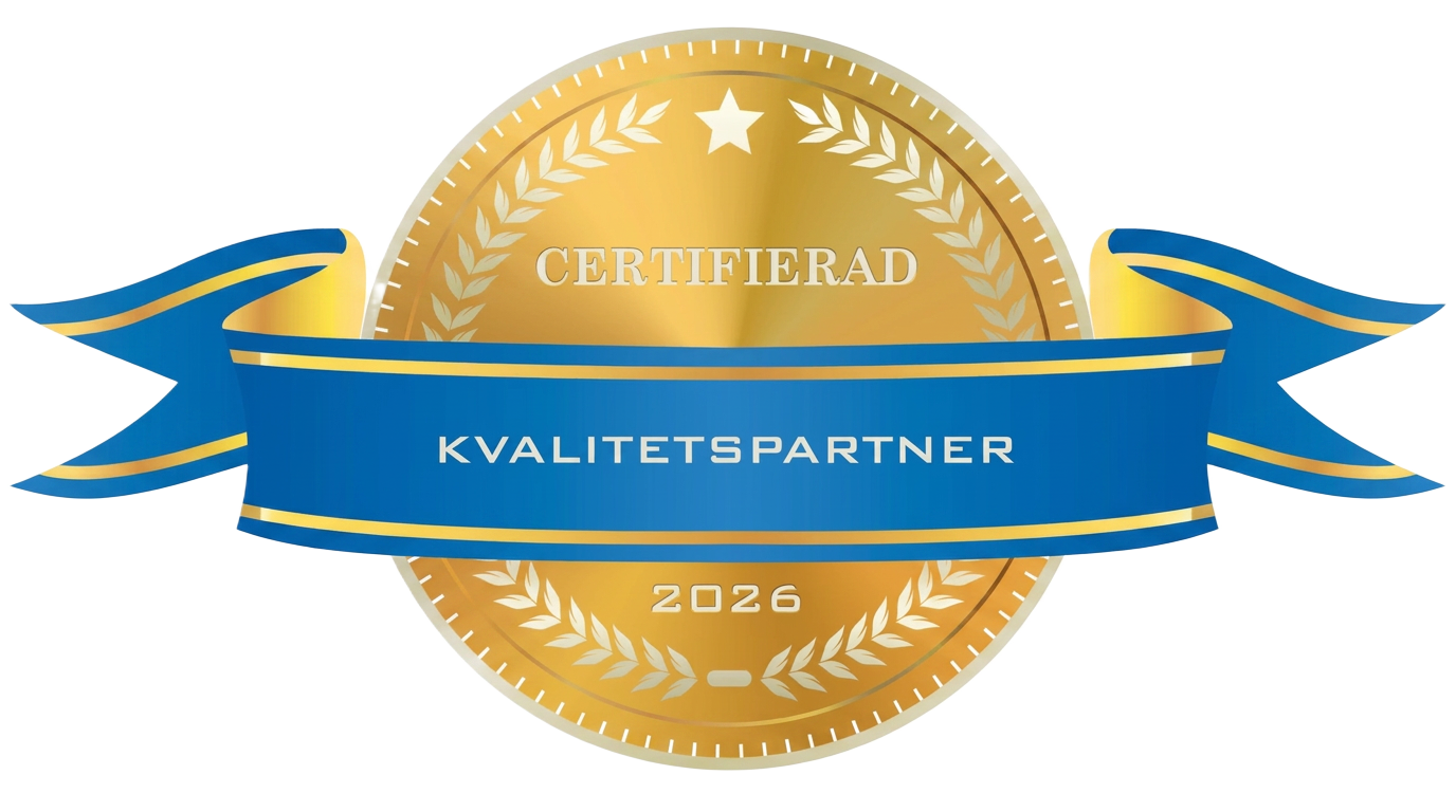 Certifierad Kvalitetspartner 2026 – bevis på vår goda kreditvärdighet